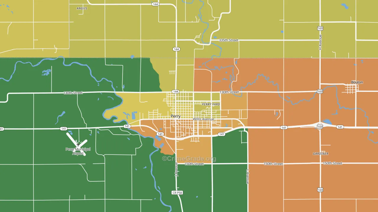 Perry, IA Map of Murder Rates