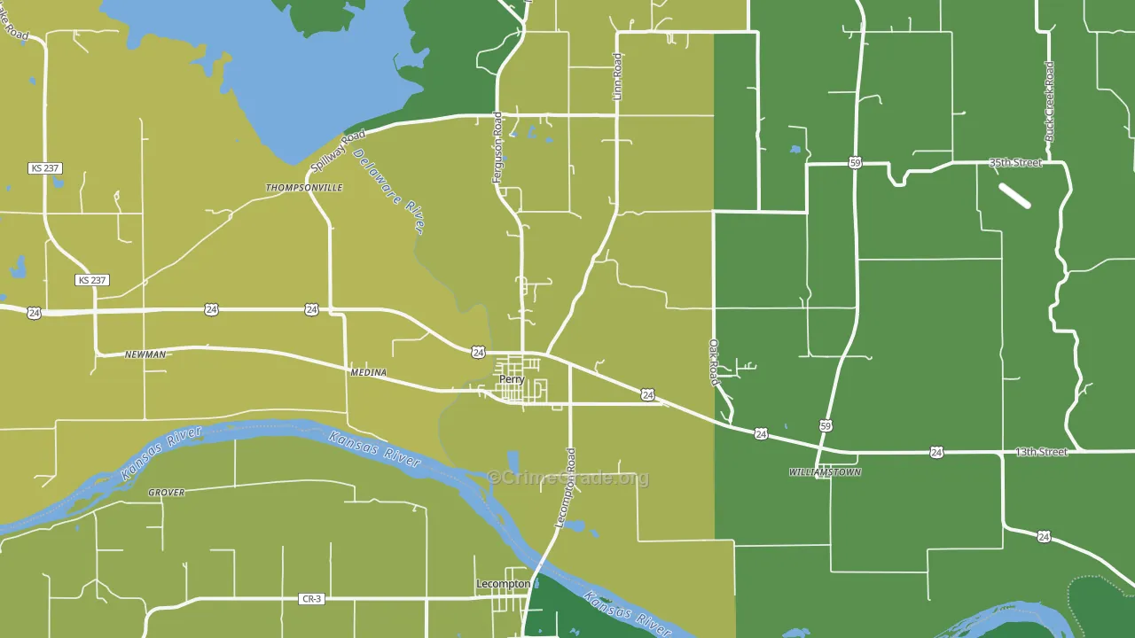 Perry, KS Map of Murder Rates