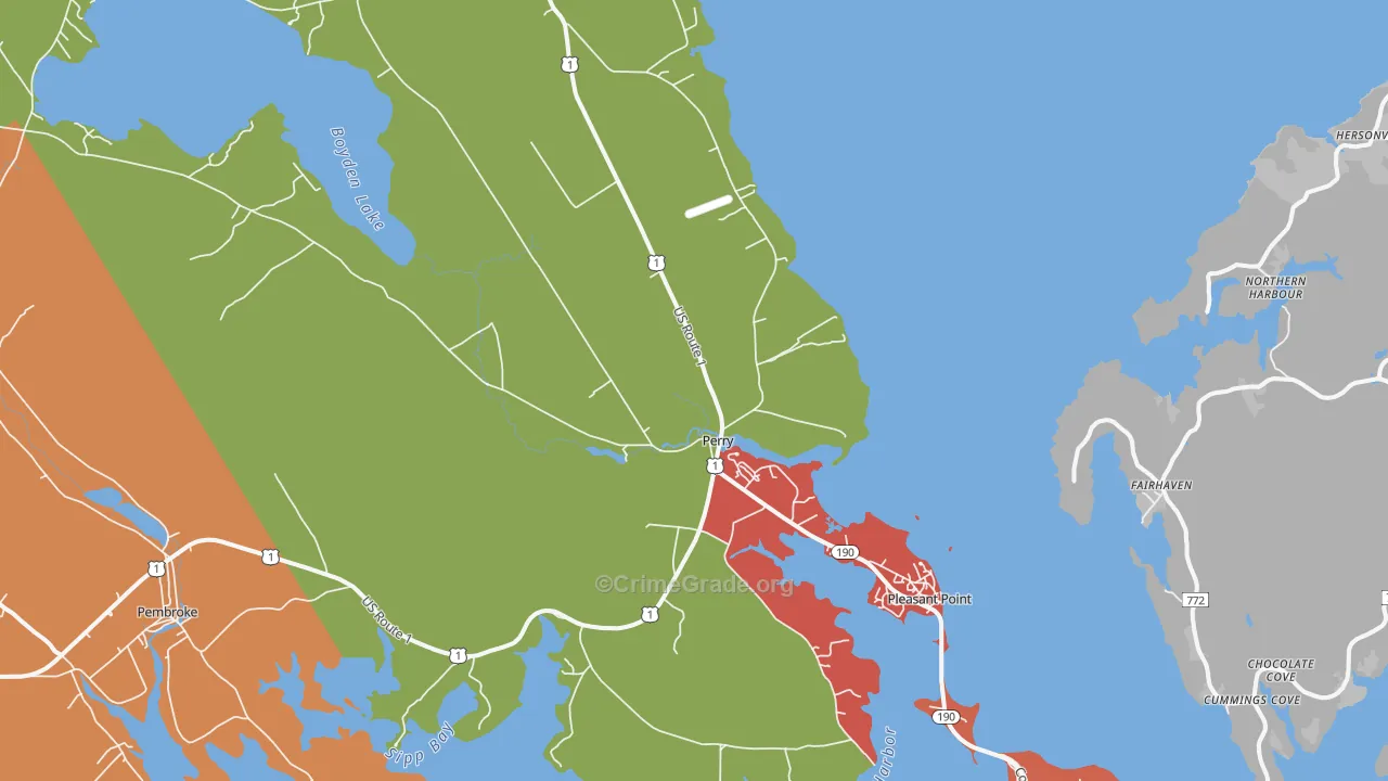 Perry, ME Map of Murder Rates