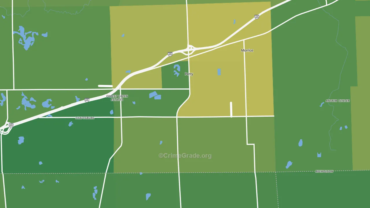 Perry, MI Map of Murder Rates