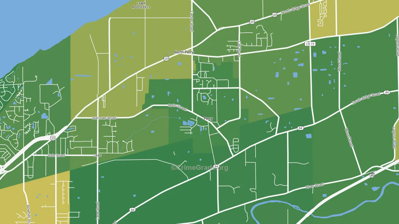 Perry, OH Map of Murder Rates