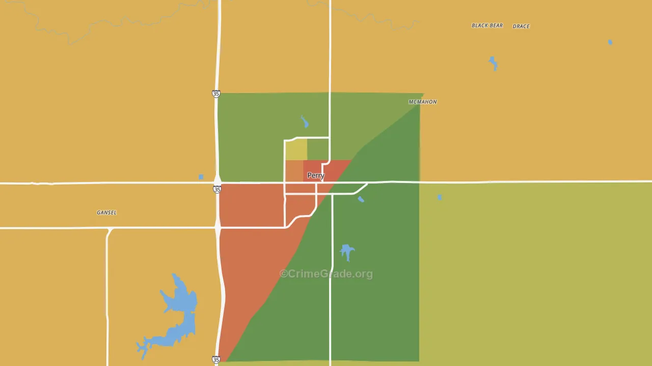 Perry, OK Map of Murder Rates