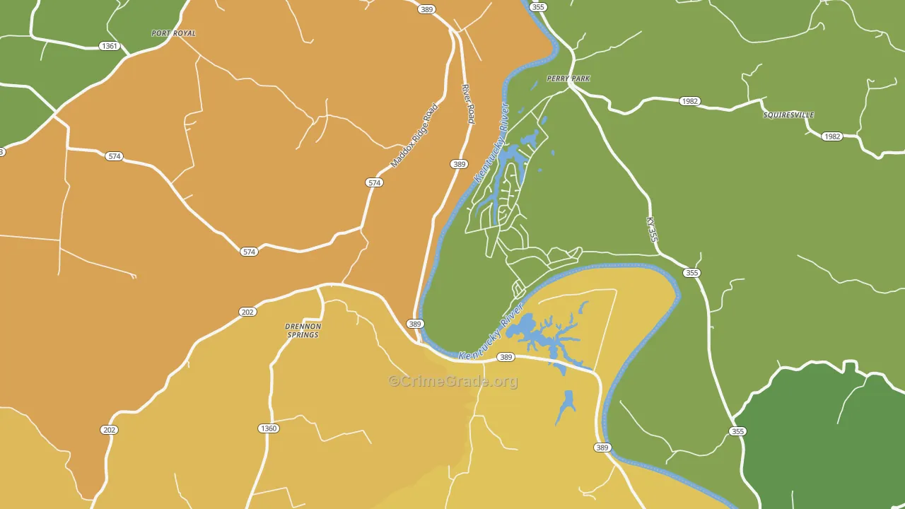 Perry Park, KY Map of Murder Rates