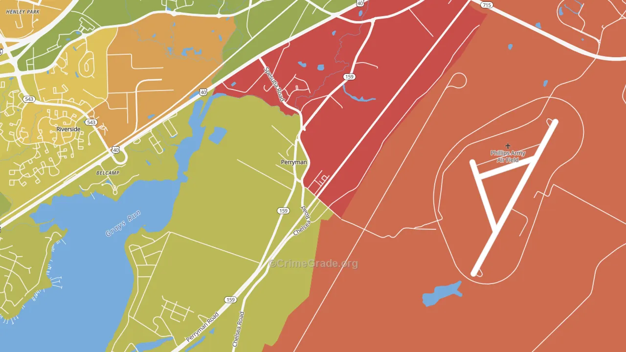 Perryman, MD Map of Murder Rates