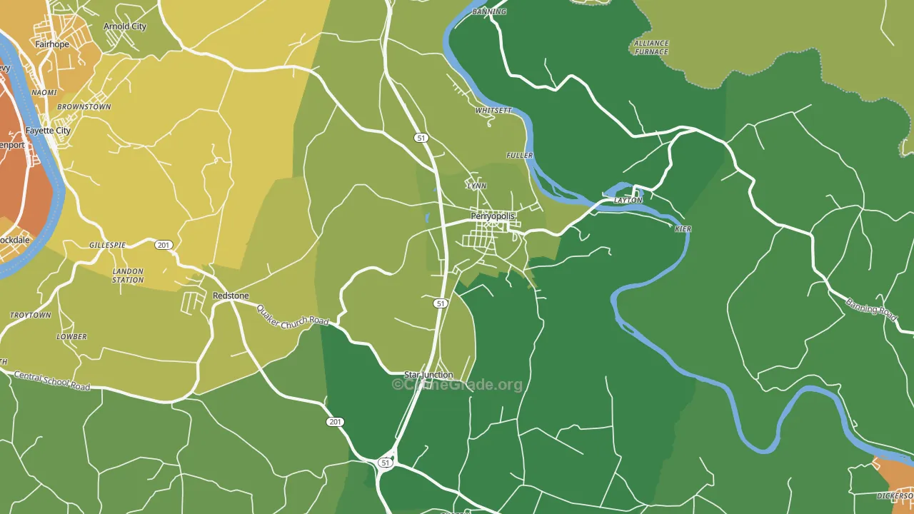 Perryopolis, PA Map of Murder Rates