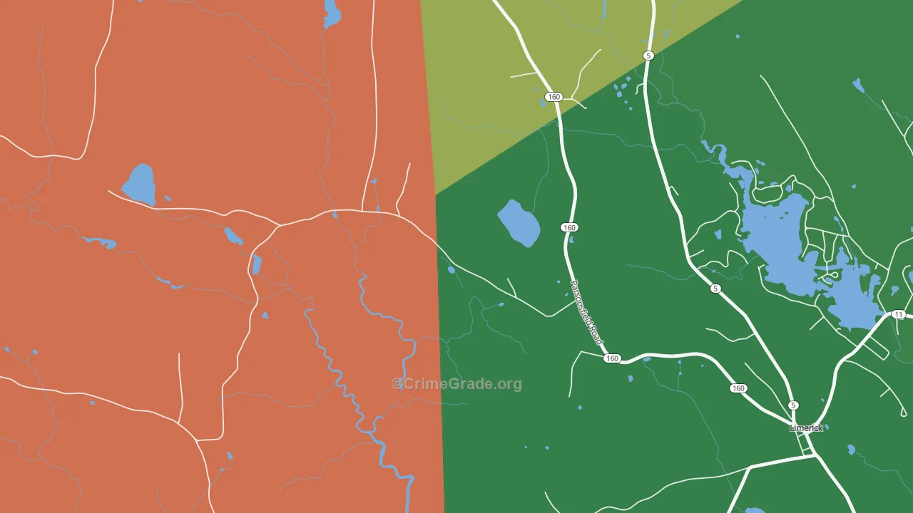 Perrys Corner, ME Map of Murder Rates