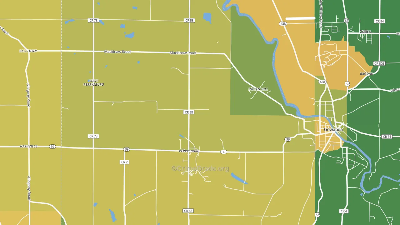 Perrysburg, NY Map of Murder Rates