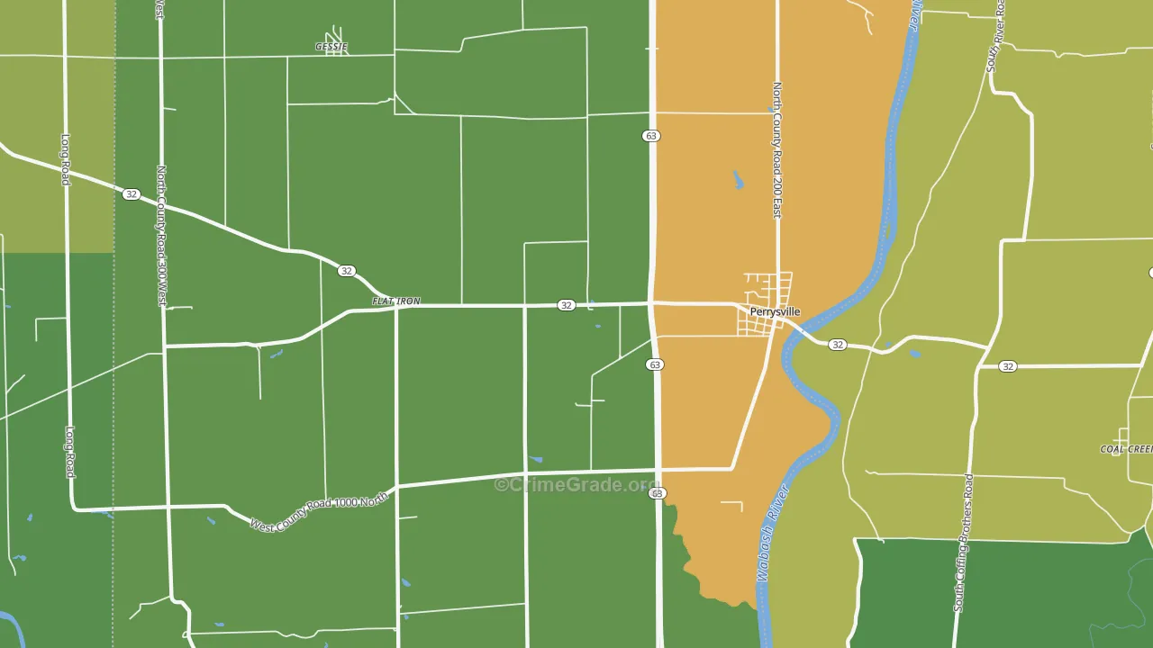 Perrysville, IN Map of Murder Rates