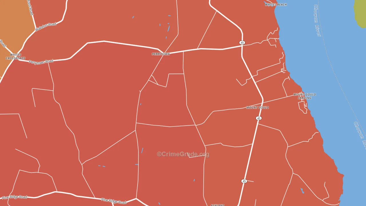 Perrytown, NC Map of Murder Rates