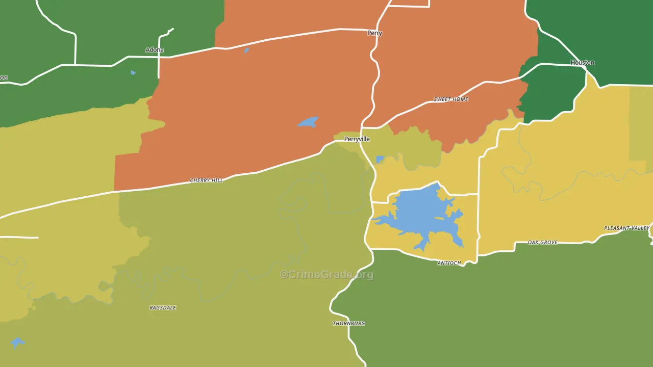 Perryville, AR Map of Murder Rates