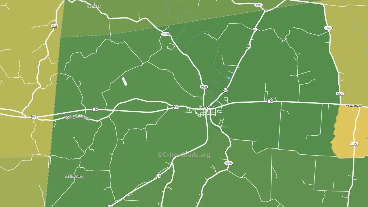 Perryville, KY Map of Murder Rates