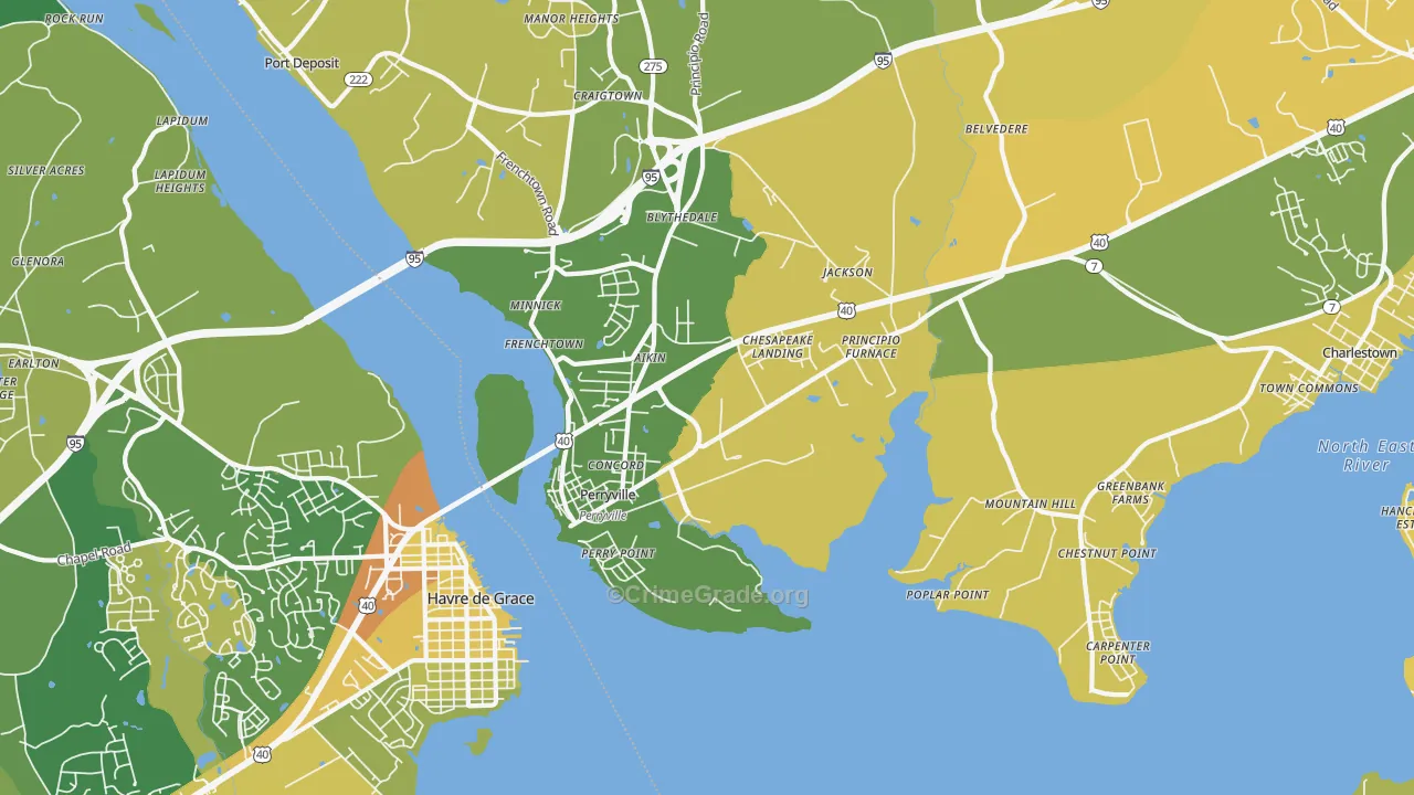 Perryville, MD Map of Murder Rates