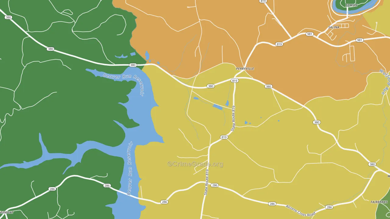 Perryville, PA Map of Murder Rates