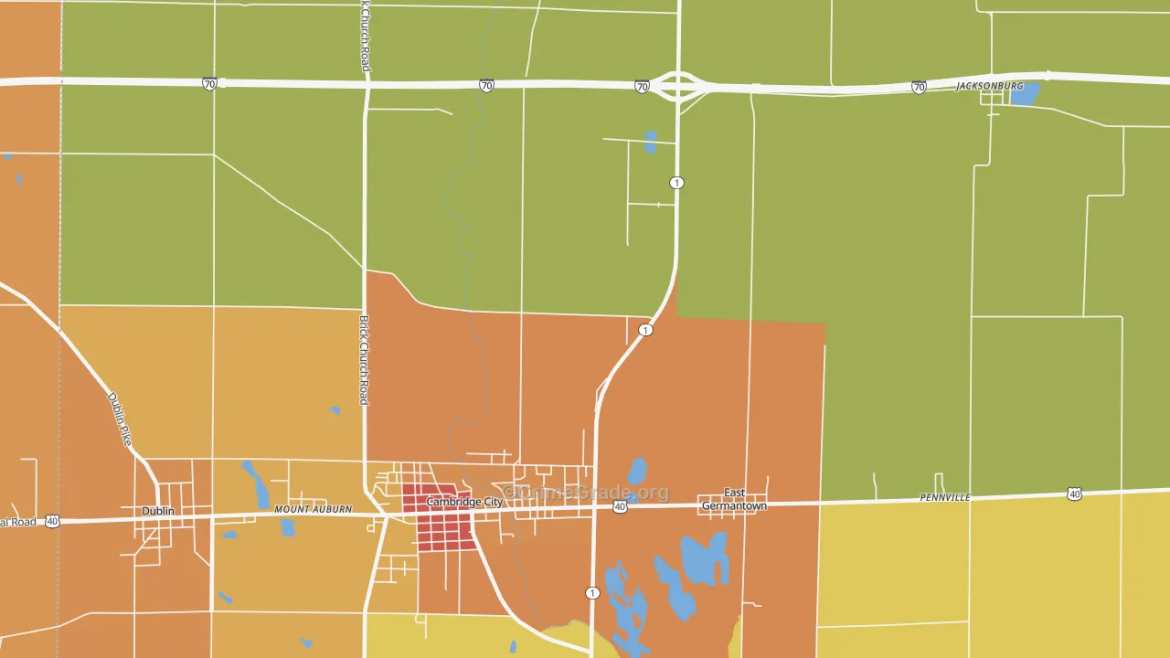 Pershing, IN Map of Murder Rates
