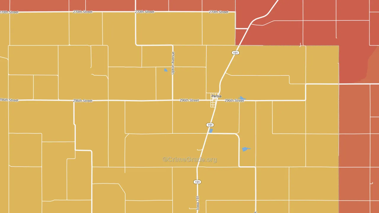 Persia, IA Map of Murder Rates
