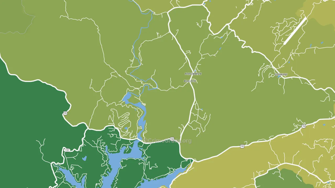 Persimmon, GA Map of Murder Rates