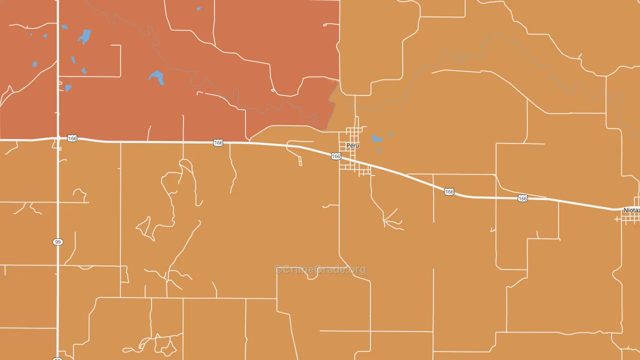 Peru, KS Map of Murder Rates