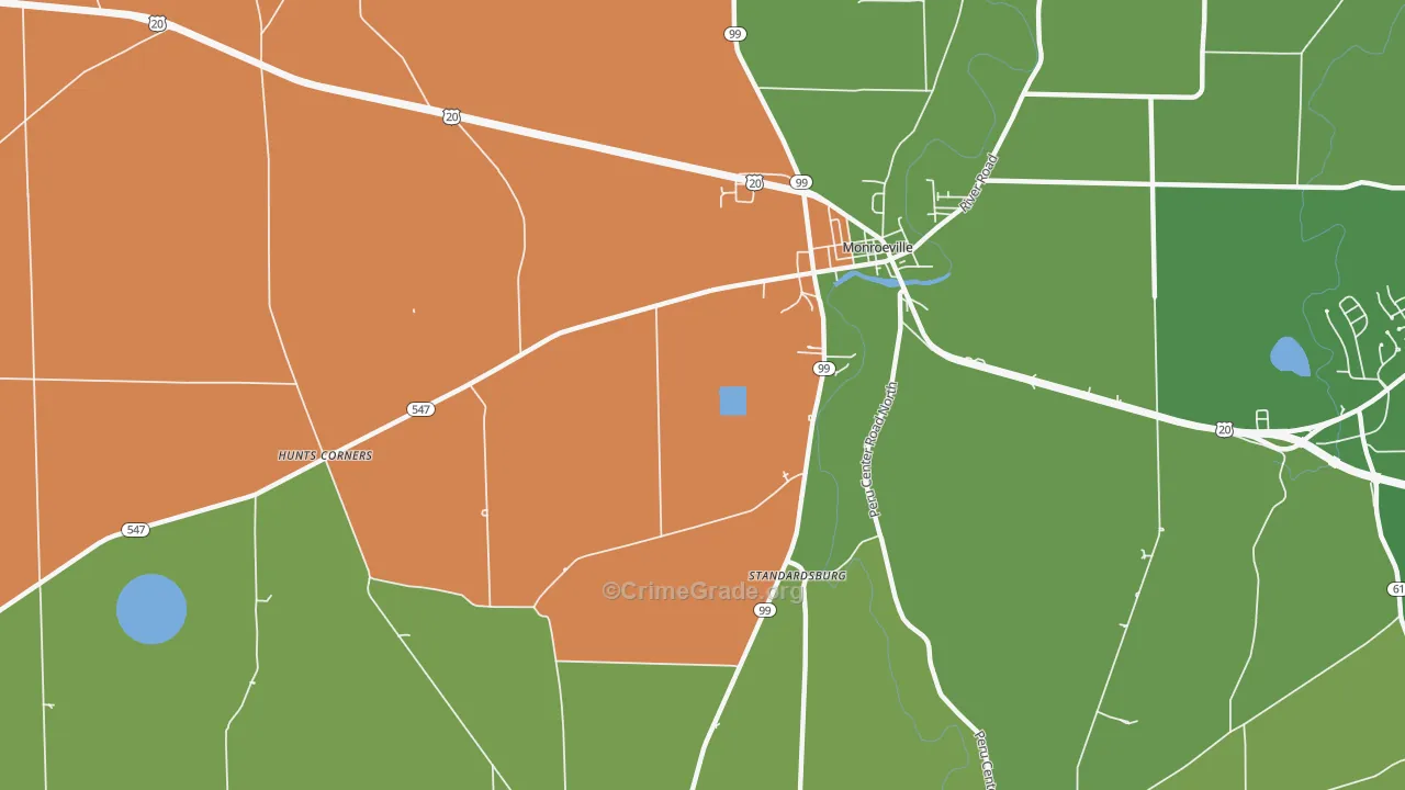 Peru, OH Map of Murder Rates