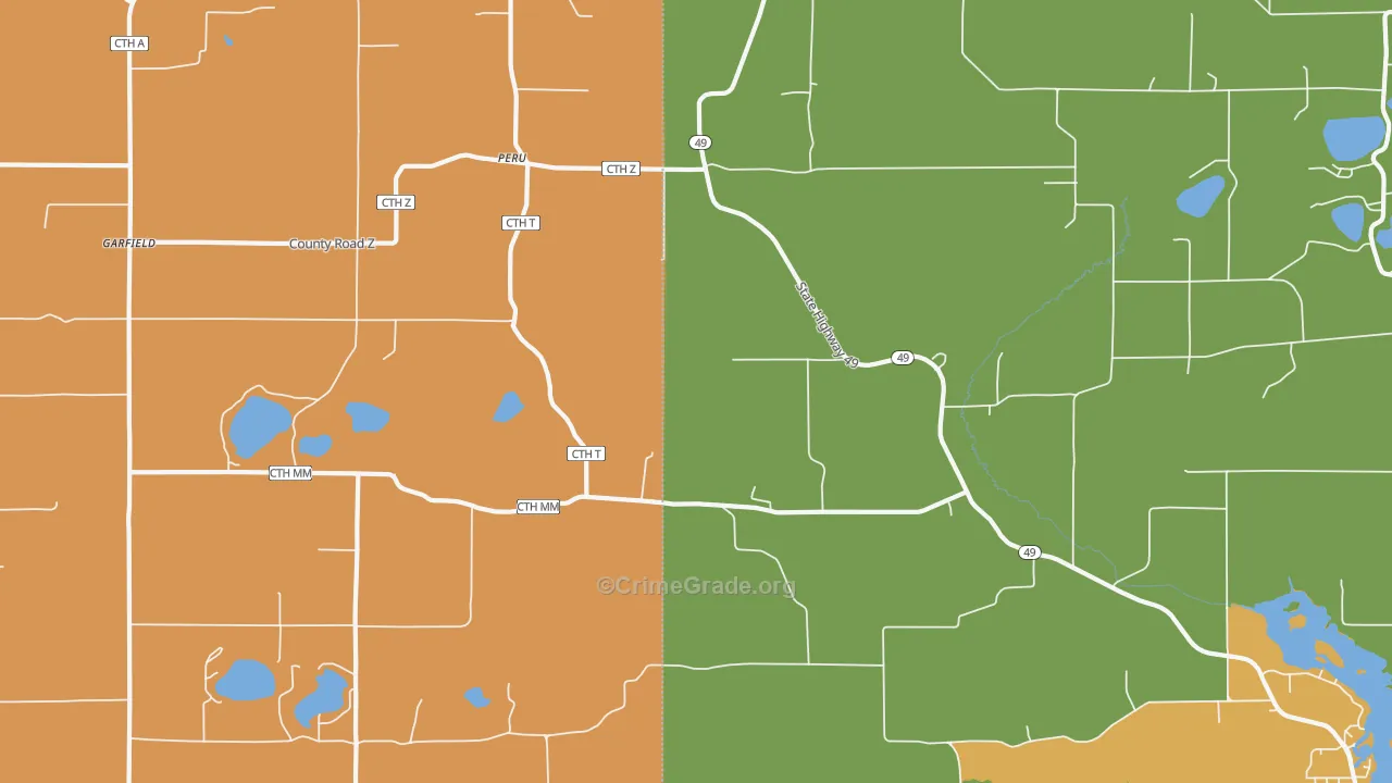 Peru, WI Map of Murder Rates