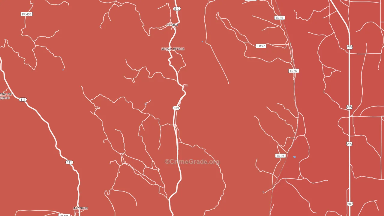 Petaca, NM Map of Murder Rates