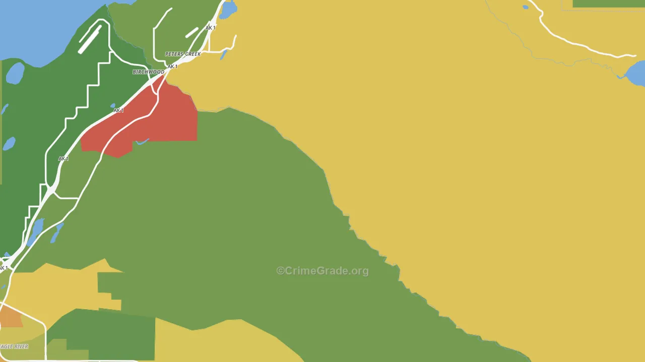 Peters Creek, AK Map of Murder Rates
