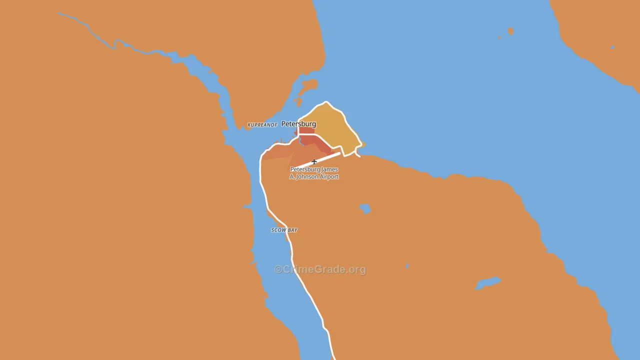 Petersburg Census Area, AK Map of Murder Rates