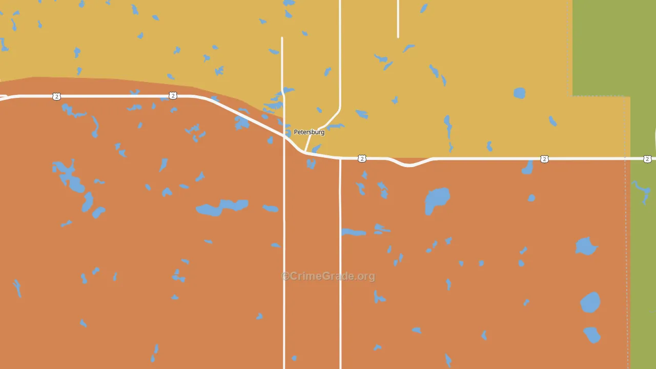 Petersburg, ND Map of Murder Rates