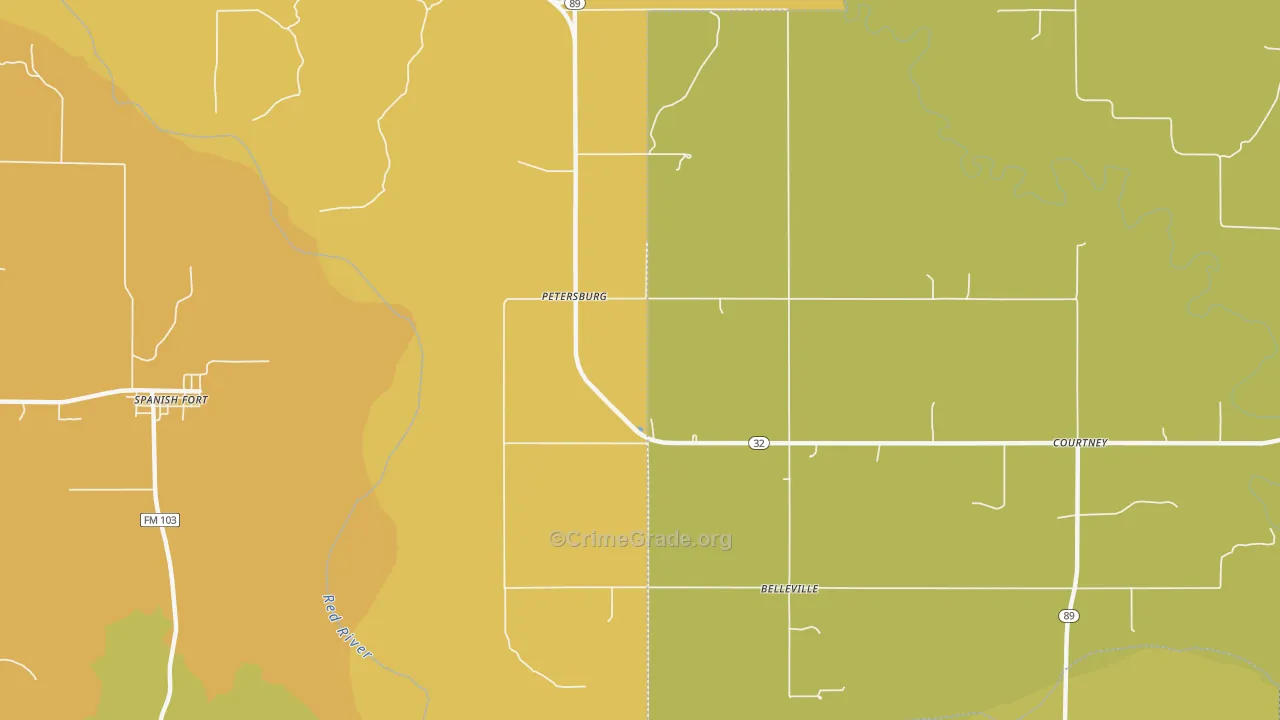Petersburg, OK Map of Murder Rates