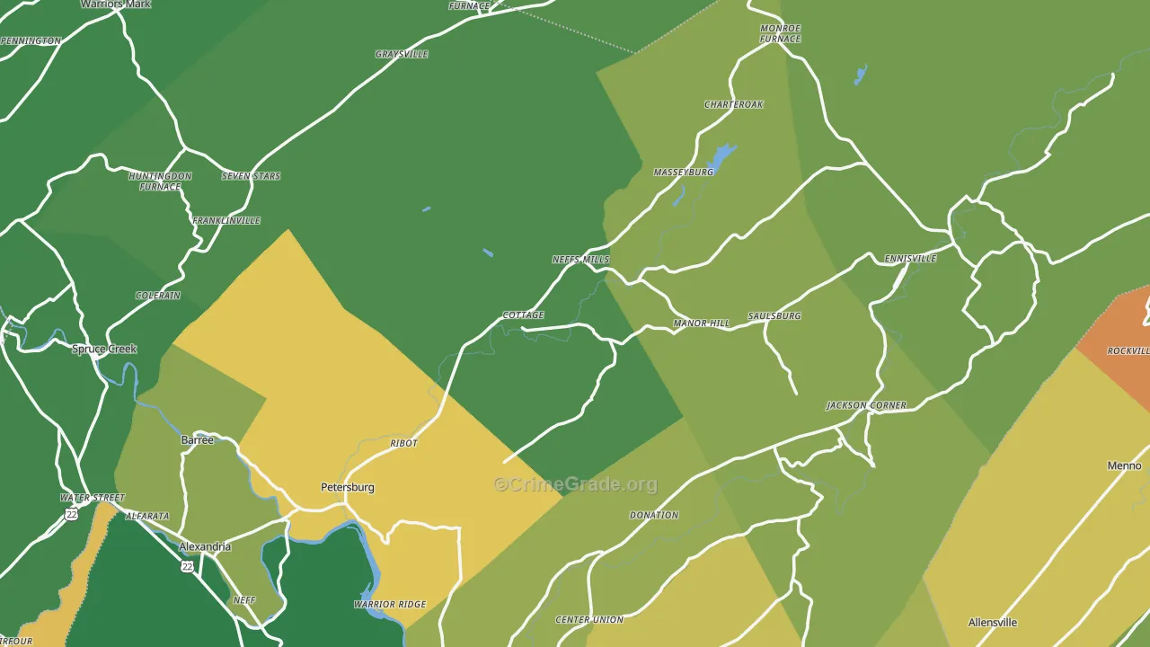 Petersburg, PA Map of Murder Rates