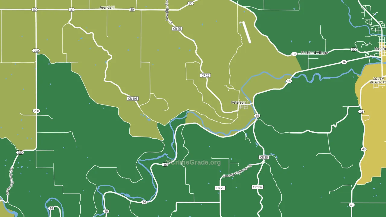 Peterson, MN Map of Murder Rates