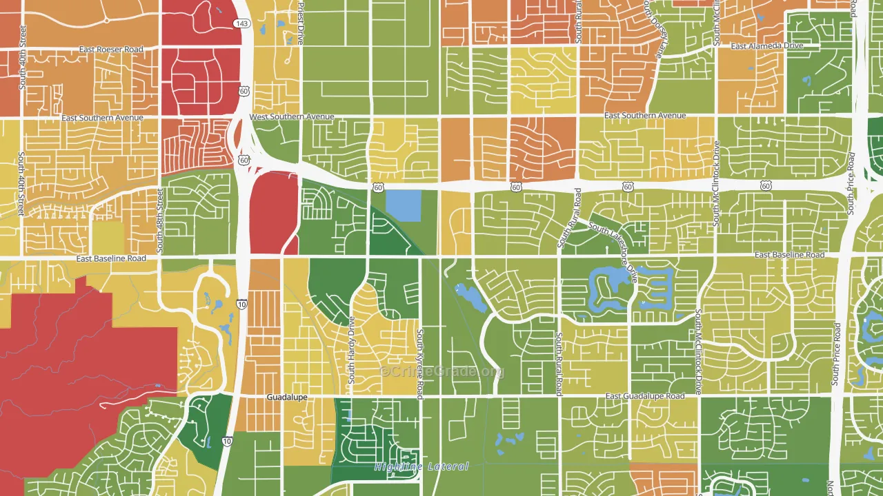 Peterson, Tempe, AZ Map of Murder Rates