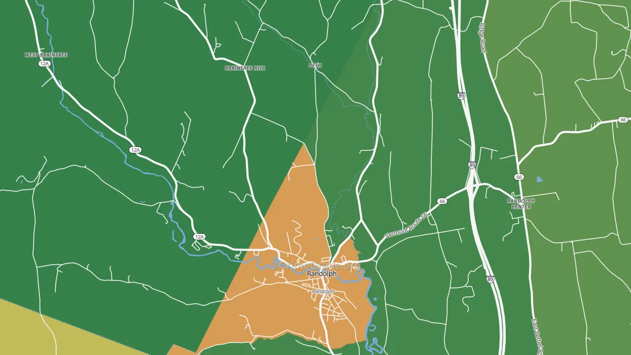 Peth, VT Map of Murder Rates