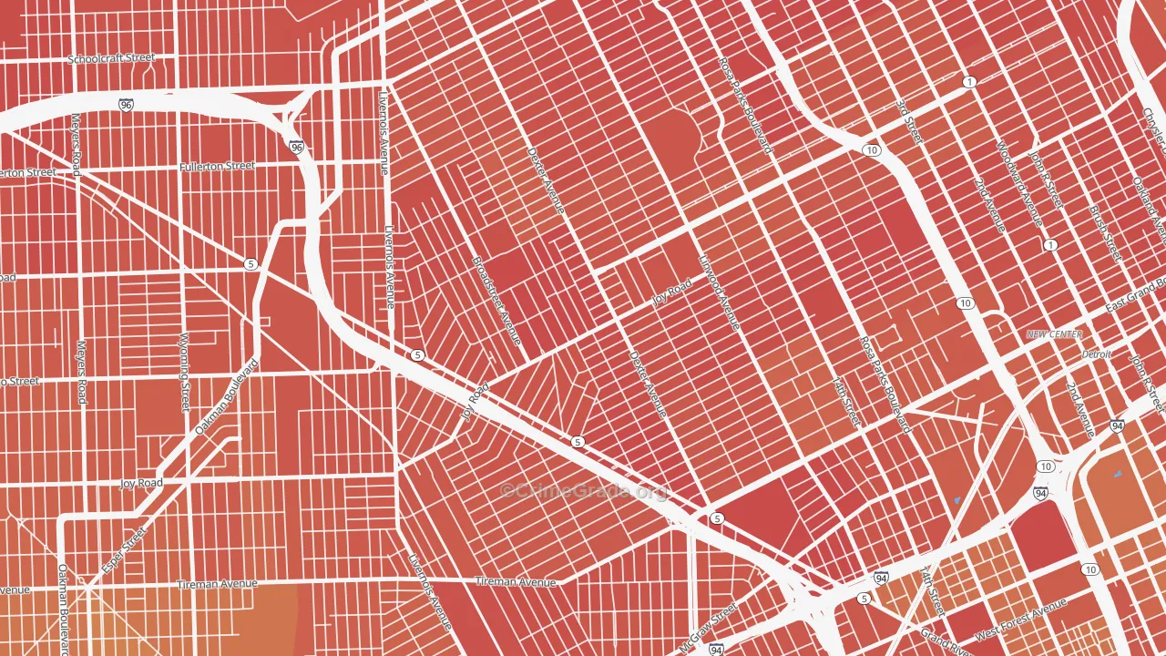 Petosky-Otsego, Detroit, MI Map of Murder Rates