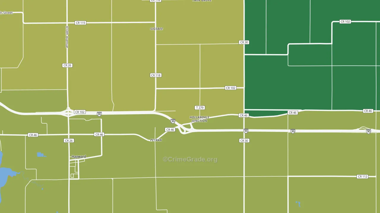 Petran, MN Map of Murder Rates