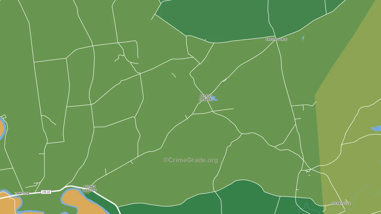 Petries Corners, NY Map of Murder Rates