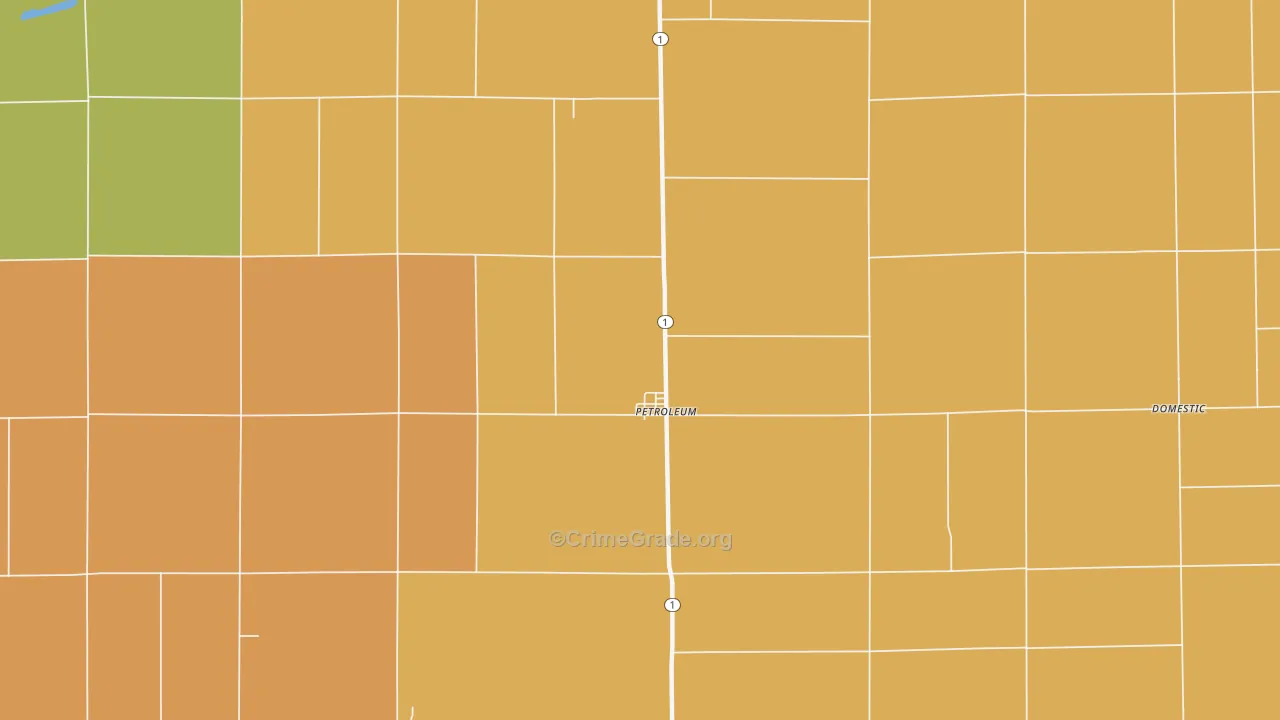 Petroleum, IN Map of Murder Rates
