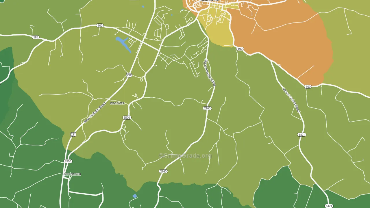 Petroleum, KY Map of Murder Rates
