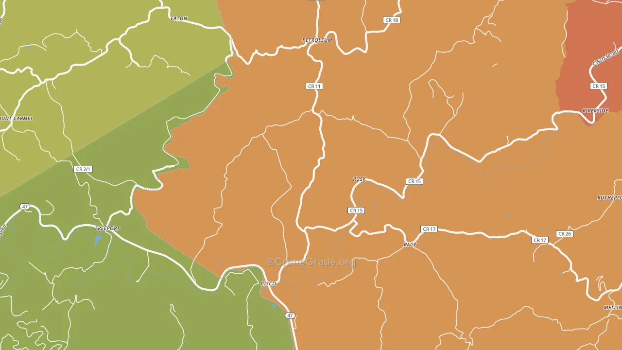 Petroleum, WV Map of Murder Rates