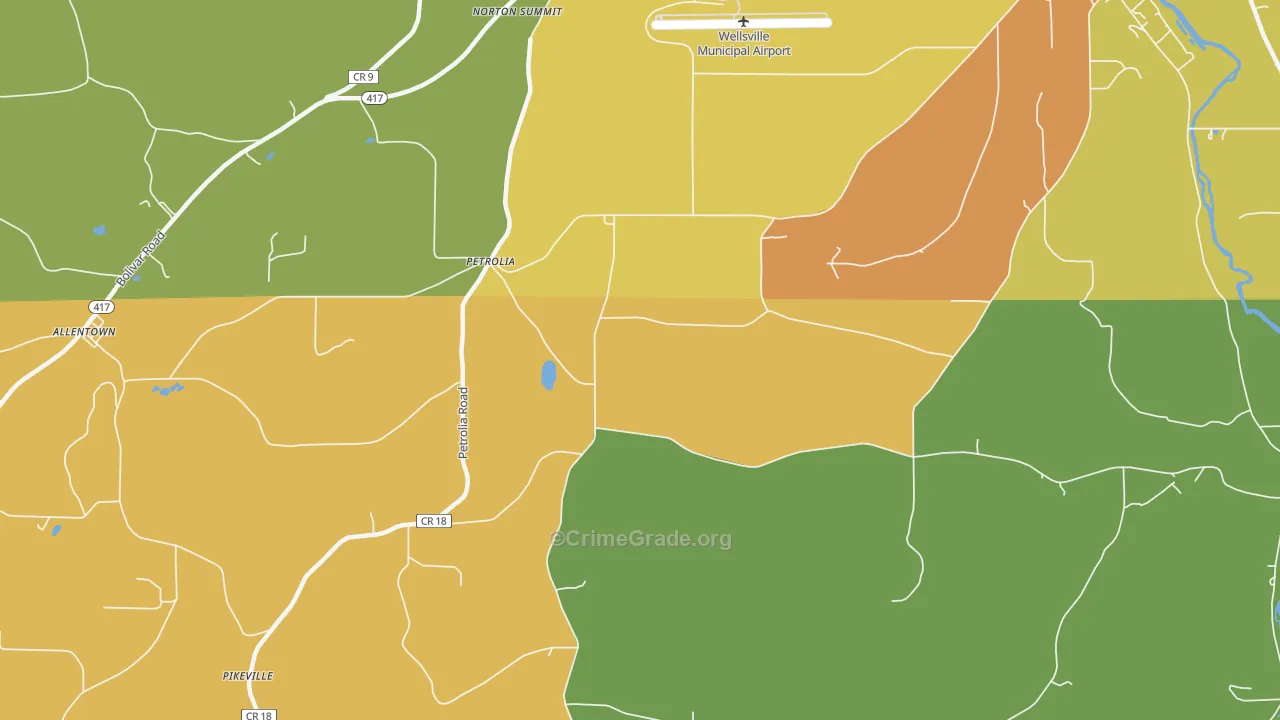 Petrolia, NY Map of Murder Rates