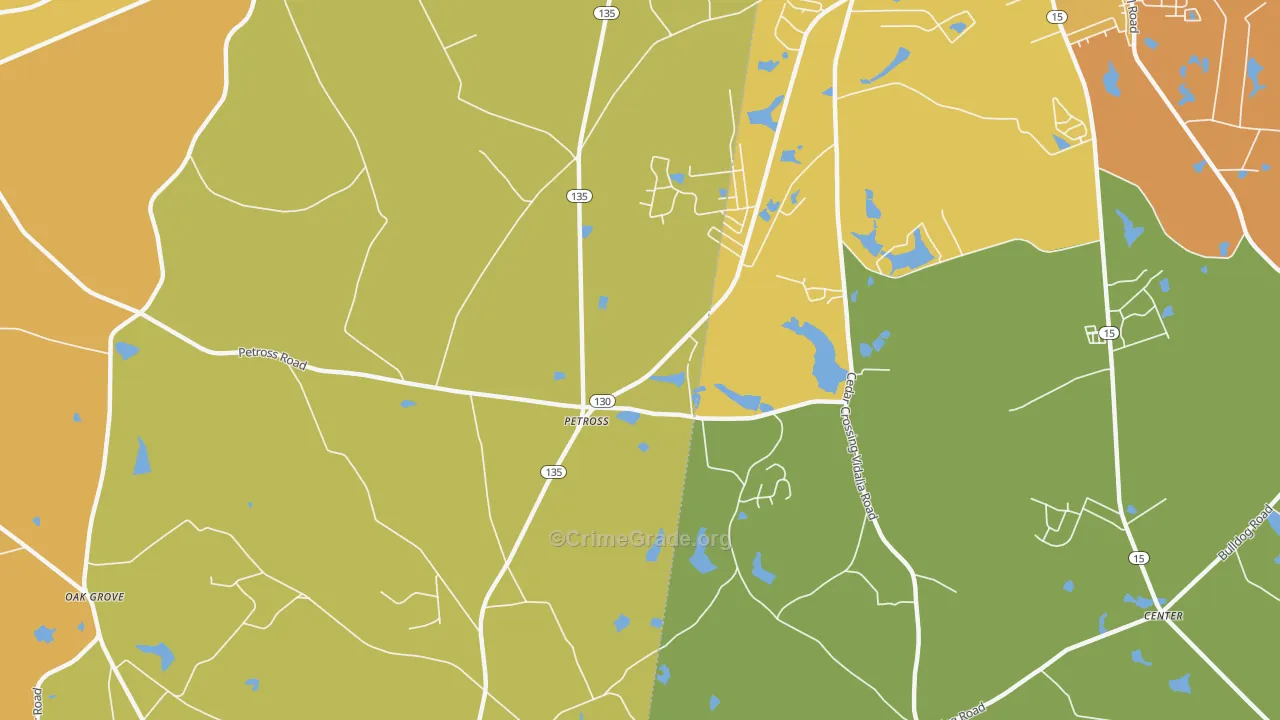 Petross, GA Map of Murder Rates
