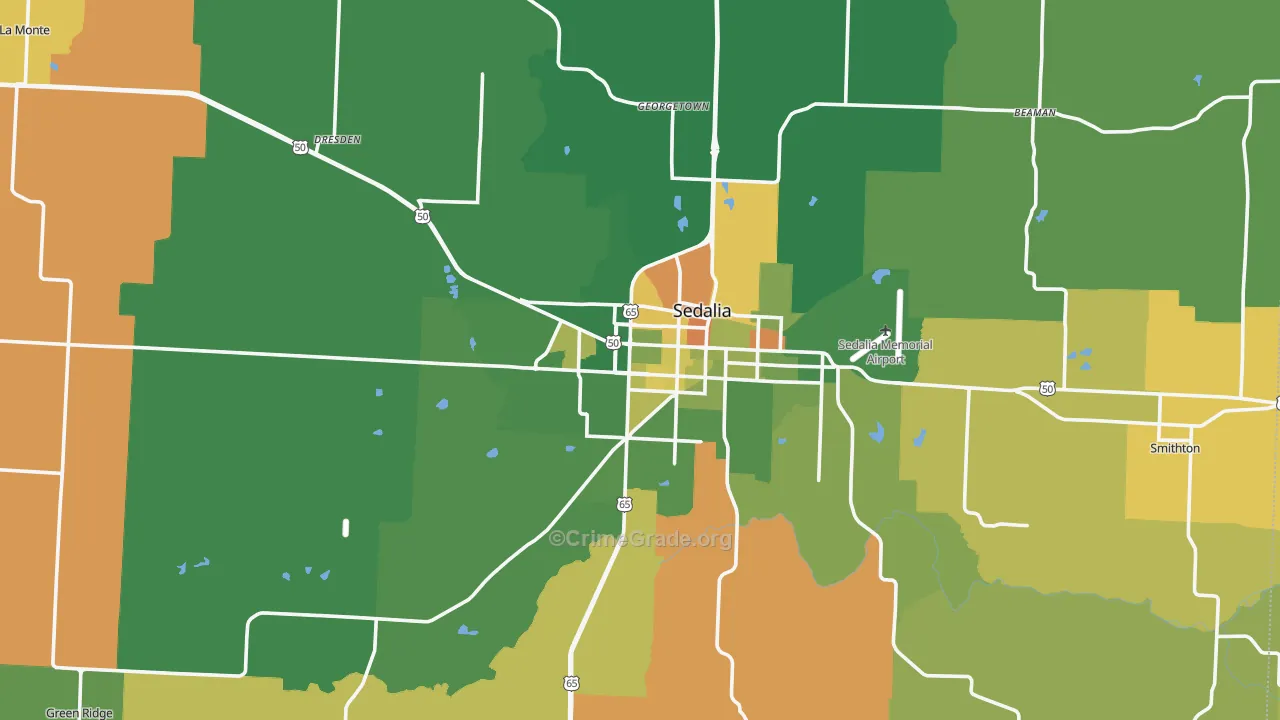 Pettis County, MO Map of Murder Rates