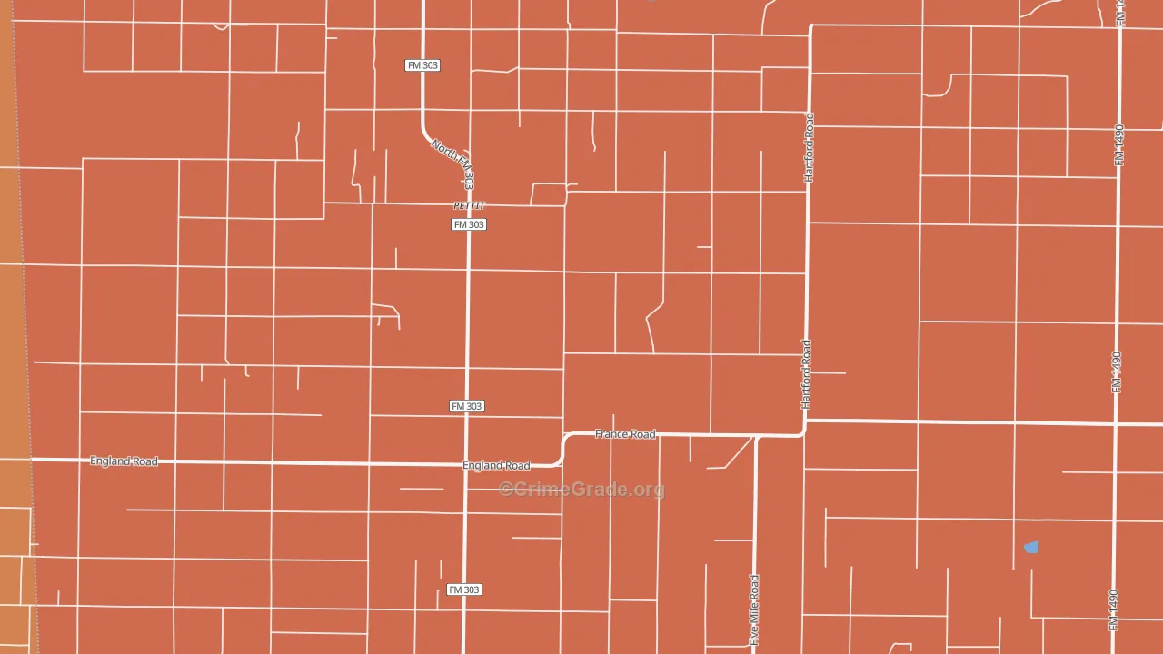 Pettit, TX Map of Murder Rates