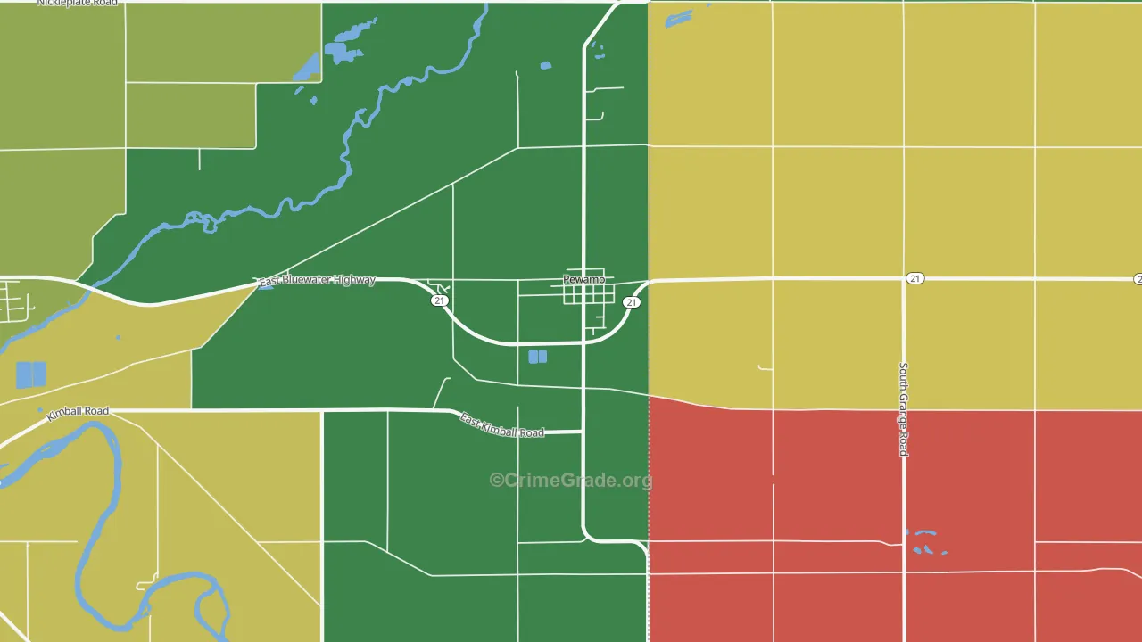 Pewamo, MI Map of Murder Rates