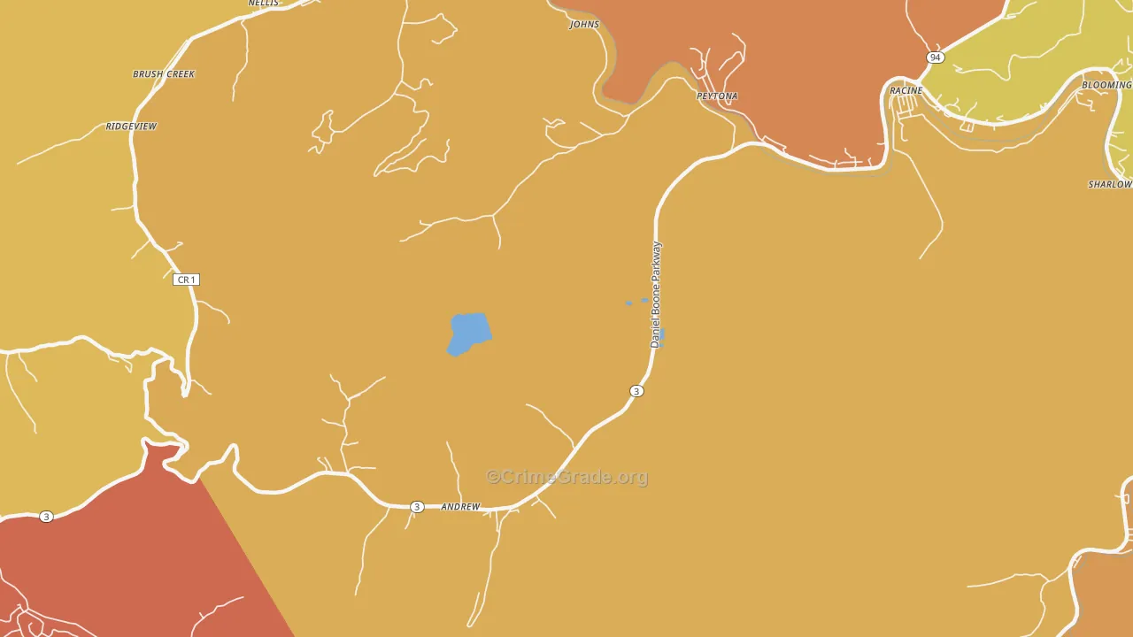 Peytona, WV Map of Murder Rates