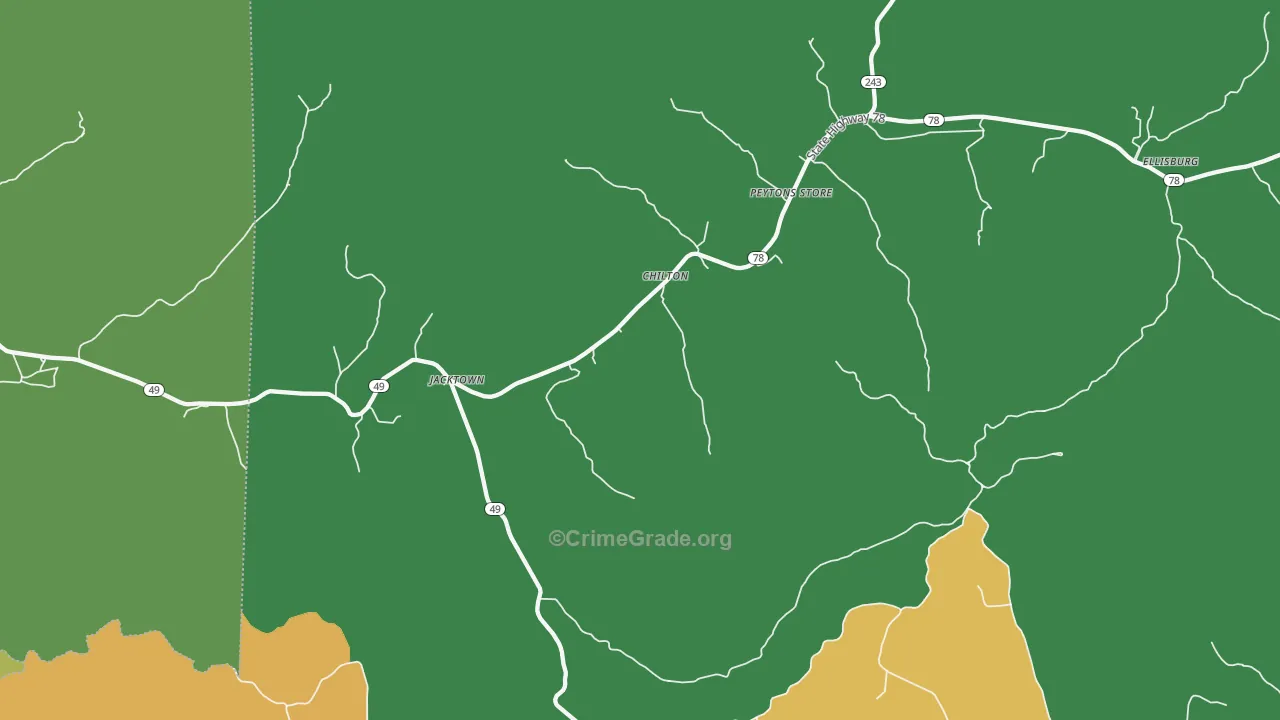 Peytons Store, KY Map of Murder Rates
