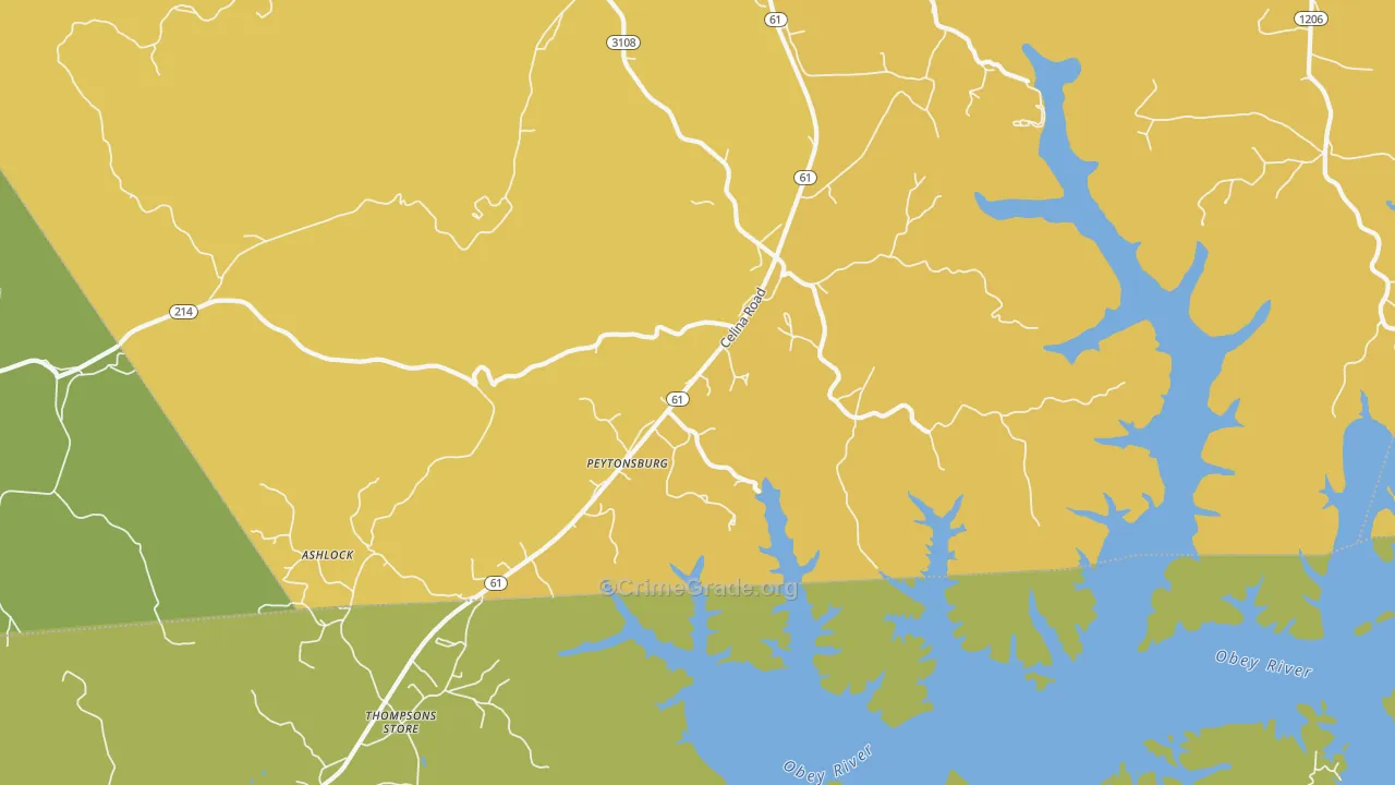 Peytonsburg, KY Map of Murder Rates