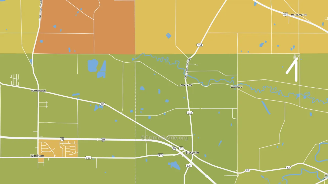 Phalanx, OH Map of Murder Rates