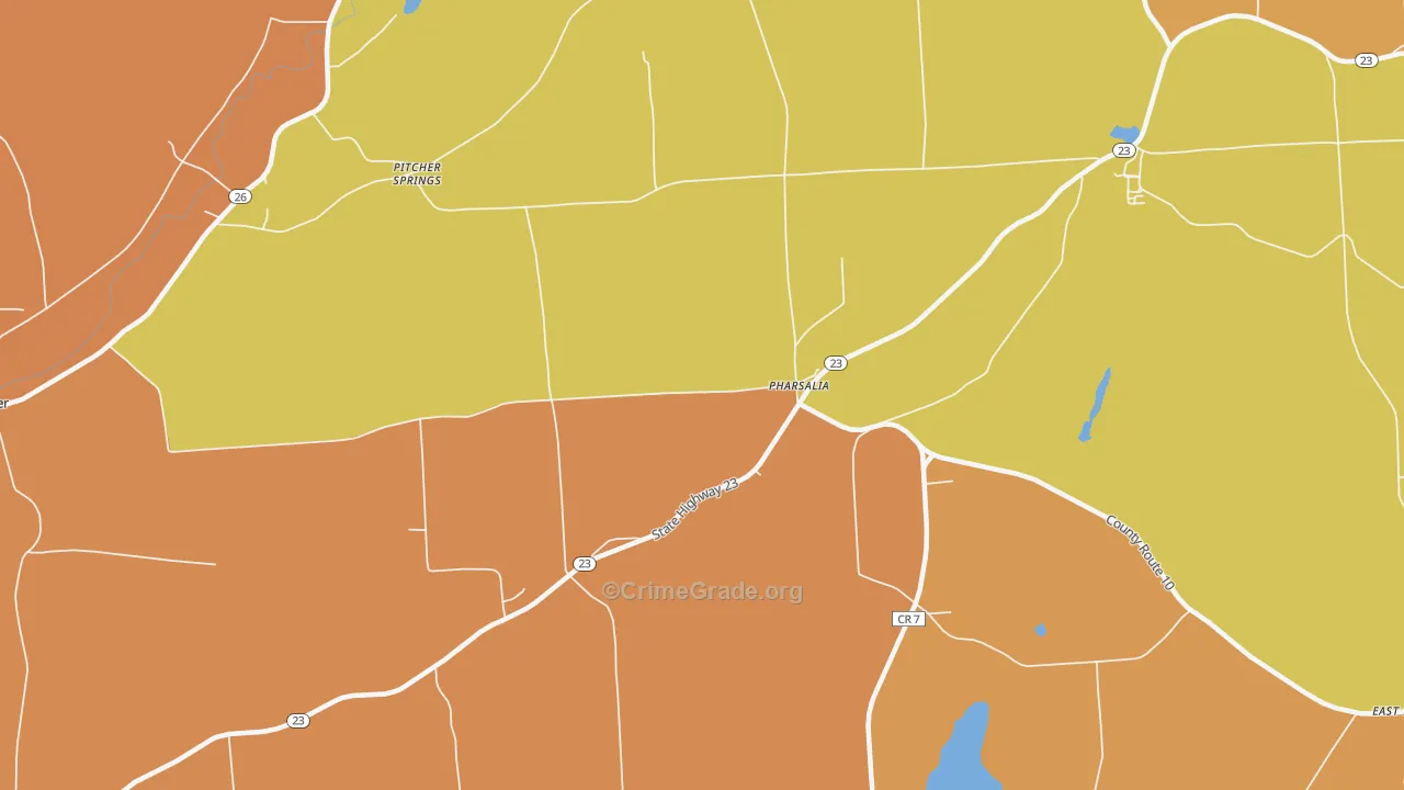 Pharsalia, NY Map of Murder Rates
