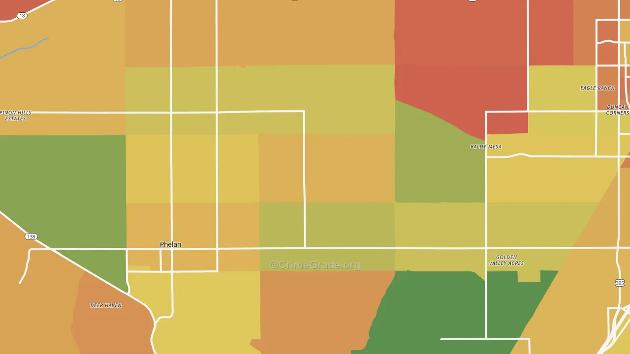 Phelan, CA Map of Murder Rates
