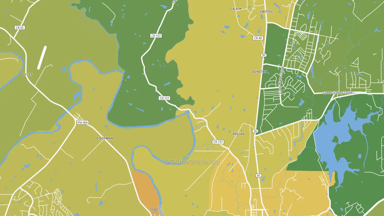 Phelan, TX Map of Murder Rates